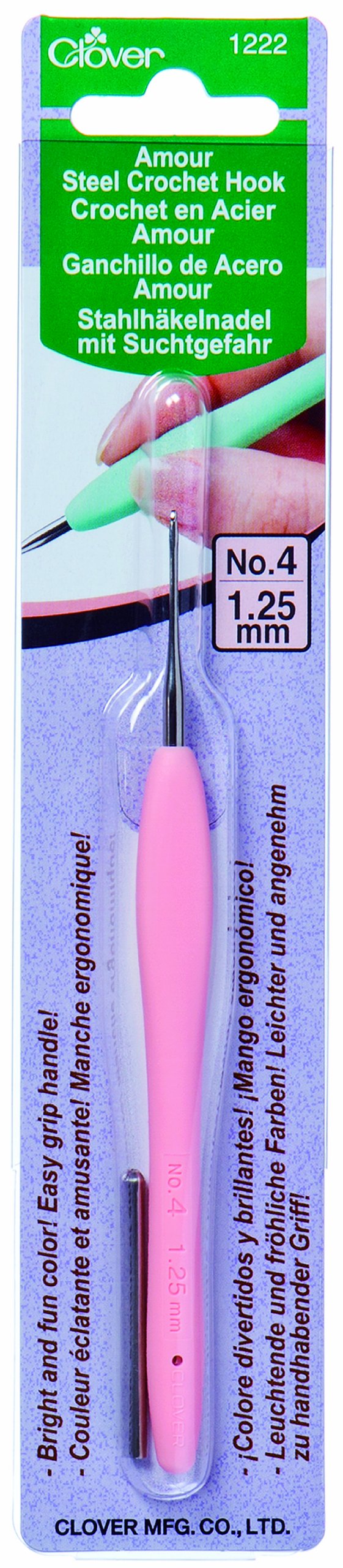 Clover Amour Crochet Hook: 1.25mm, Pink — image 1