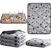 Namalu 4 Pack Self Warming Cat Bed, Gray, 18'' X 24'', Rectangle | Self Heating Dog Mat, Star Soft Thermal Cat Pad, Anti Slip Pet Bed, Machine Washable Cat Bed, for Crate Outdoor Indoor
