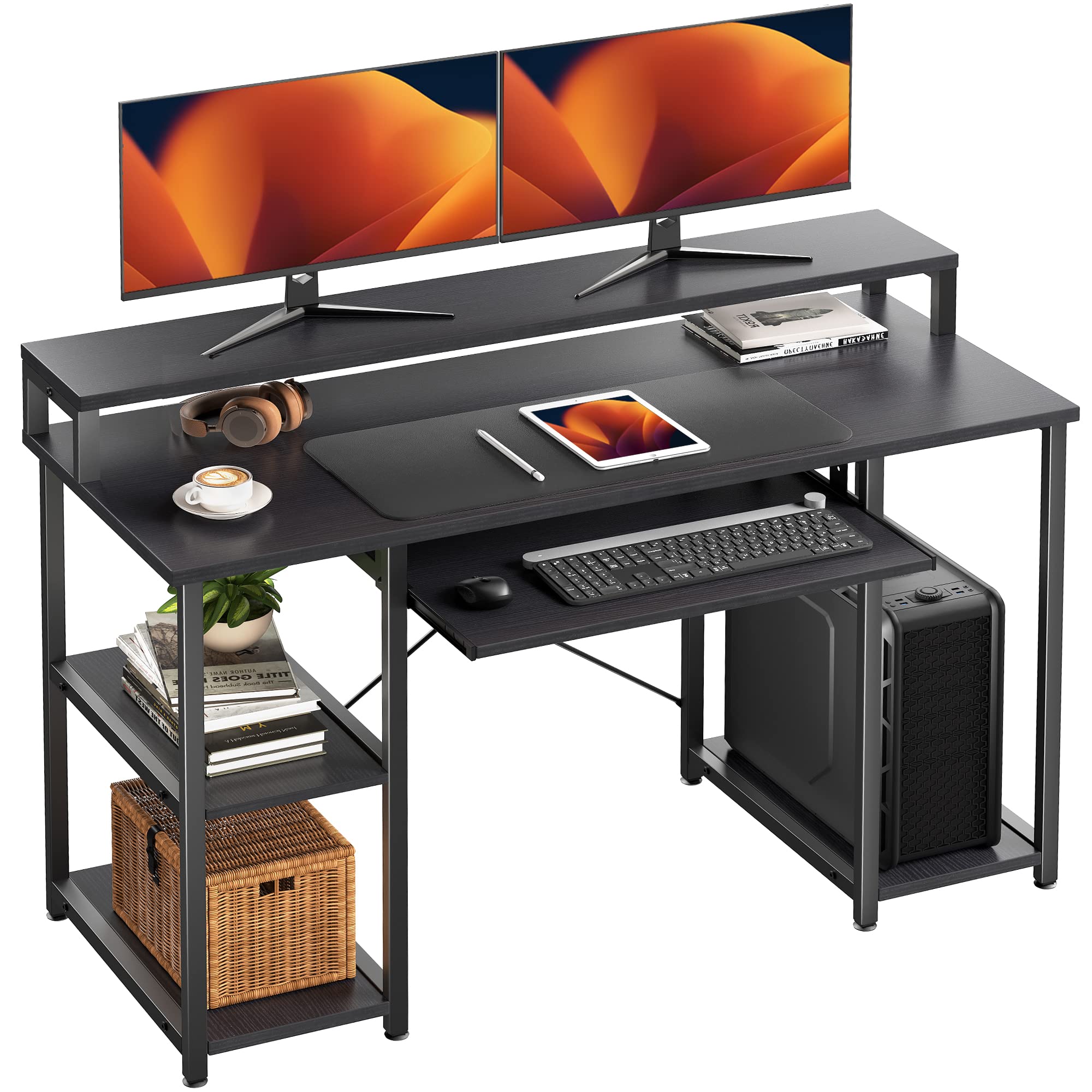 Mua NOBLEWELL Computer Desk with Storage Shelves, 47 inch Home Office ...