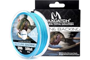M MAXIMUMCATCH Maxcatch Braided Fly Line Backing for Fly Fishing 20/30lb(White, Yellow, Orange, Black&White, Black&Yellow, Blue, Pink, Green, Purple)