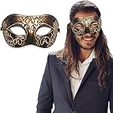 Masquerade Mask For Men - Antique Look Mask for Halloween, Venetian Party, Masquerade Party, Mardi Gras, & Prom
