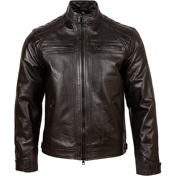 Mens Dark Chocolate Brown Motorbikers Classic Vintage Riders