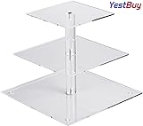 YestBuy 3 Tier Clear Square Acrylic Tree Cupcake