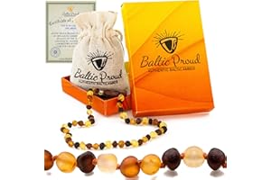 Baltic Proud Amber Necklace (Unisex Multi Raw 12.5 Inches) - Certified Premium Quality Raw Baltic Sea Amber