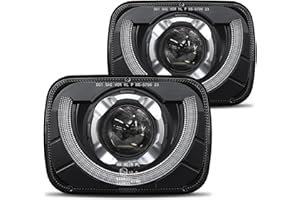 HWSTAR 2025 2000% Bright 5x7 7x6 H6054 Led Headlights Compatible w/Jeep Wrangler YJ Cherokee XJ [DOT][Anti-glare][DRL Turn Signal] Sealed Beam Ford Chevy Express GMC Savana Toyota Nissan D21 etc