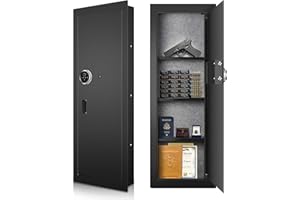 LANGGER V Biometric Hidden Fingerprint Security Safe - In Wall Safe Between Studs, Perfect for Home/Office/Hotel, Secure Handgun, Documents, Jewelry, Valuables
