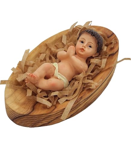 Pesebre Mini De Madera Tallado Para Niño Jesús - Decoración De Belén, Tamaño 11.5x10.8x10 Cm, Color Amarillo Claro