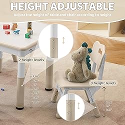 Adjustable Kids Table & Chairs Set for Ages 3-8