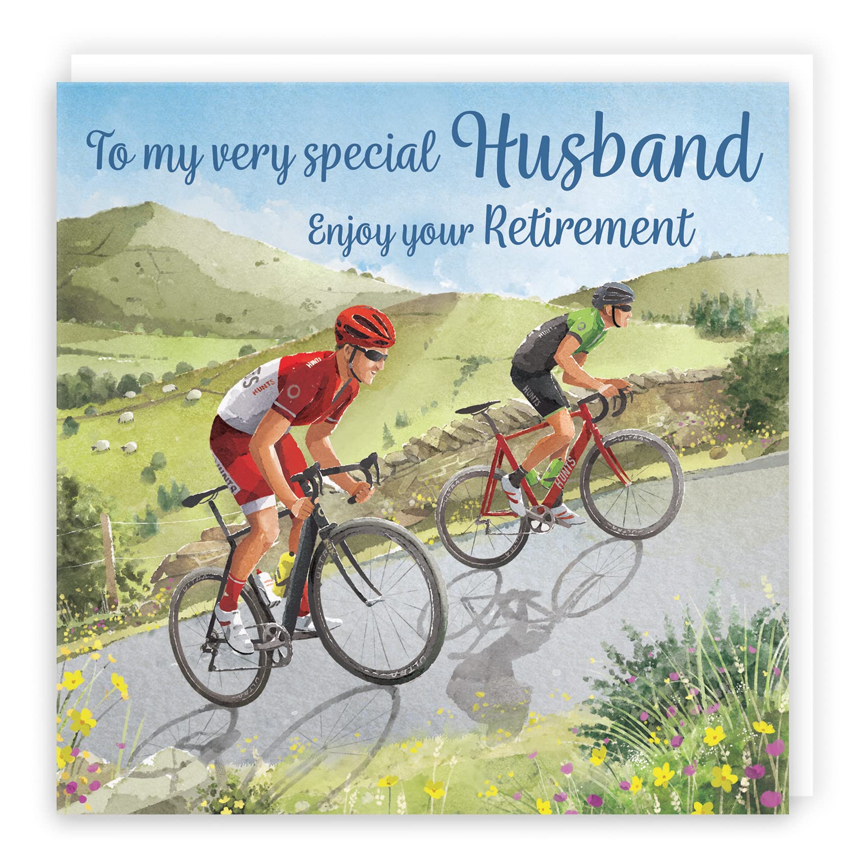 Hunts England - Road Cycling Husband Retirement Card - Hill Climb - Road Bikes - Milo's - Fun - Retirement Card For Husband - Husband Retirement Card