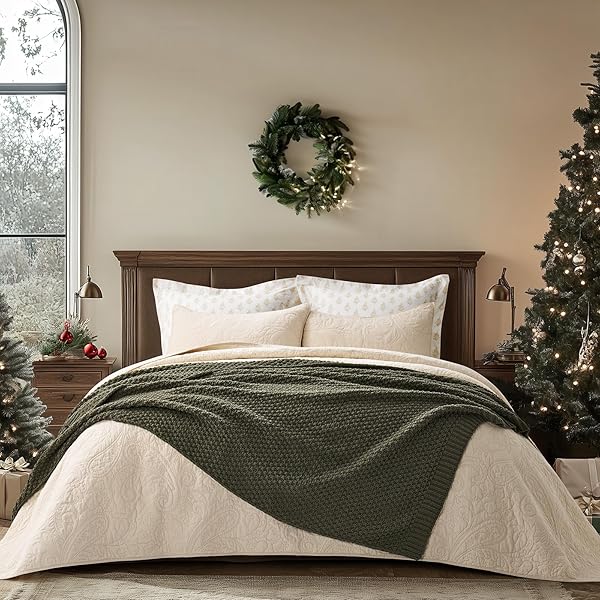 EVERGRACEHOME CHUNKY CHENILLE KNIT THROW BLANKET FOR COUCH, SOFT LUXURIOUS MOSS STITCH BLANKETS FOR BED, COZY DECORATIVE FARMHOUSE KNITTED THROWS FOR SOFA, OLIVE GREEN, 60″ X 80″