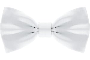 Bow Tie House Satin Classic Pre-Tied Bow Tie Formal Solid Tuxedo for Adults & Children