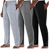 Casuallined 3 Pack Mens Cotton Sleepwear Pajamas Pants with Pockets Soft Sleep Lounge Bottoms Sleep Pj Bottoms for Men