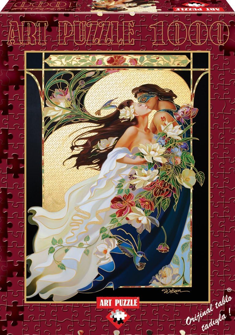 Heidi Heidi4331 1000 Pieces Romantic Couple with Golden Glitte Art Puzzle, Multi-Color