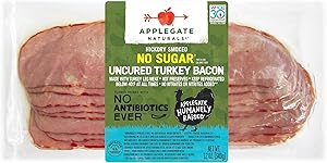 Applegate Natural Hickory Smoked No Sugar Uncured Turkey Bacon, 12oz