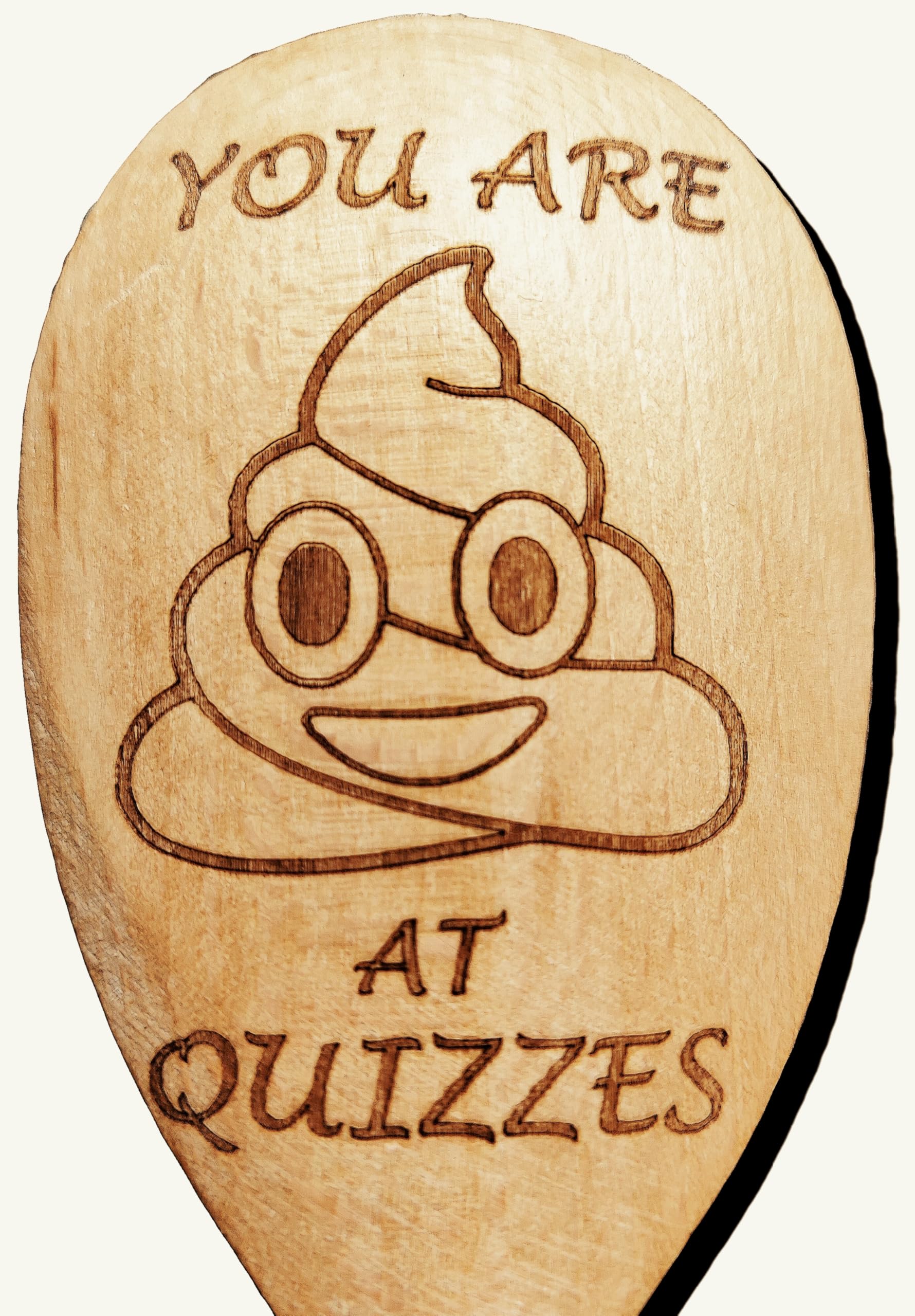 Novelty Pub Quiz Wooden Spoon Trophy Gift Loser Booby Prize Last You are Shit at Quizzes