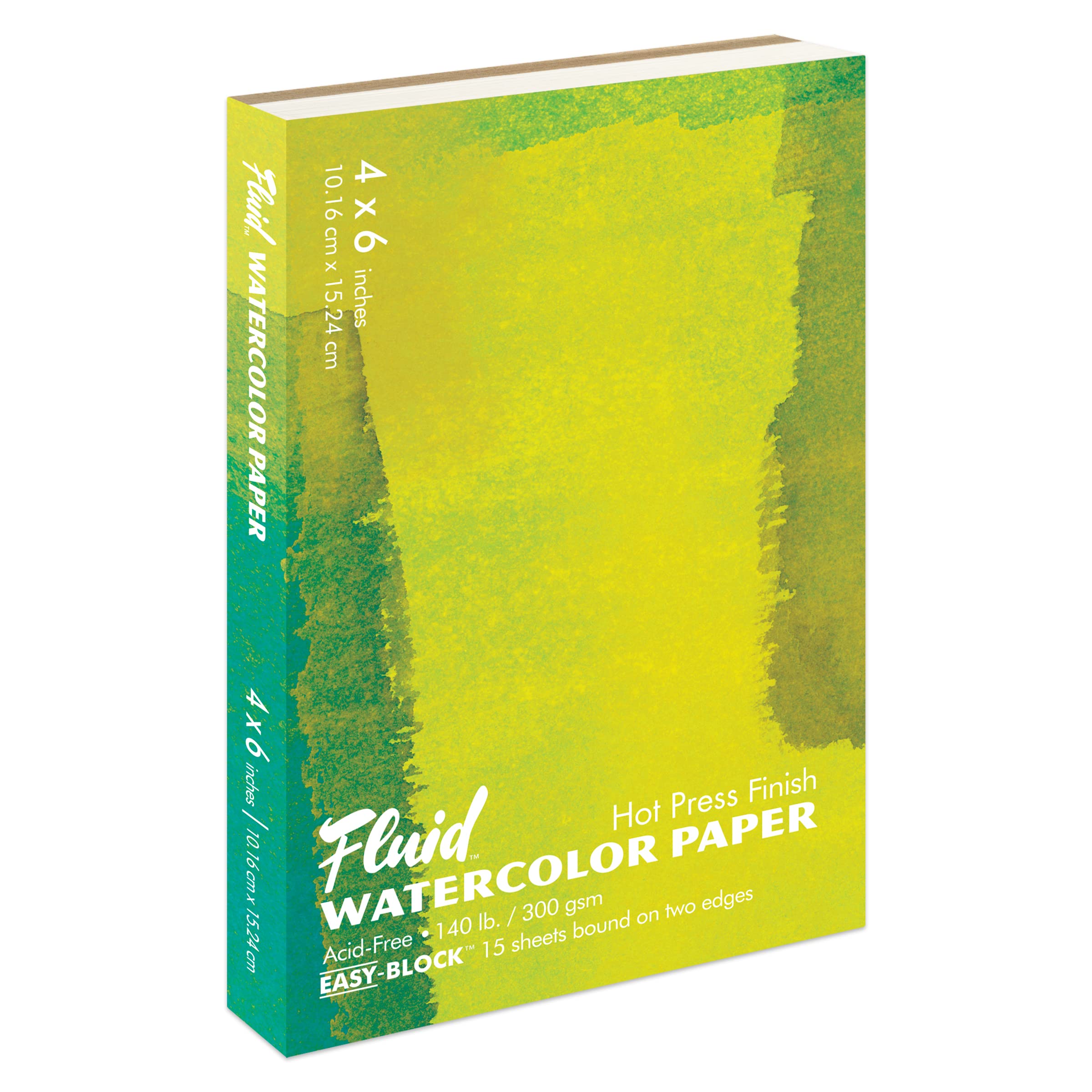 Speedball Fluid Hot Press Watercolour Block 4 x 6", 15 Sheets, Painting Journal, Paper Sketchbook, Watercolor Art Pad — image 1