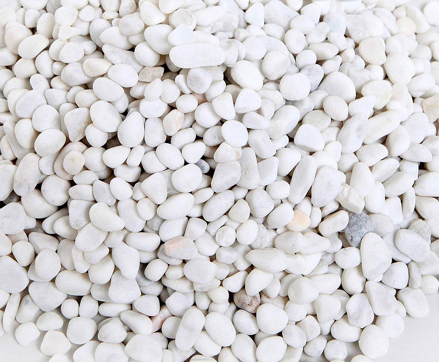 Ruiuzioong Pebbles 1.5KG Polished Gravel, Natural Polished Mixed Color Stones, Small Decorative River Rock Stones (White-1.5kg)