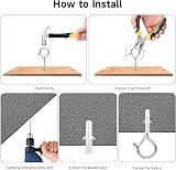 KINGLAKE 12 Pcs Screw in Hooks Q Hanger Outdoor Light Fittings Silver view 4