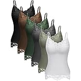 Fourluoo Women's Long Lace Tank Tops lace Camisole Patchwork Tops for Women