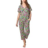Trina Turk womens X Trina Turk Short Sleeve Classic Stretch Jersey Cropped Pj Set
