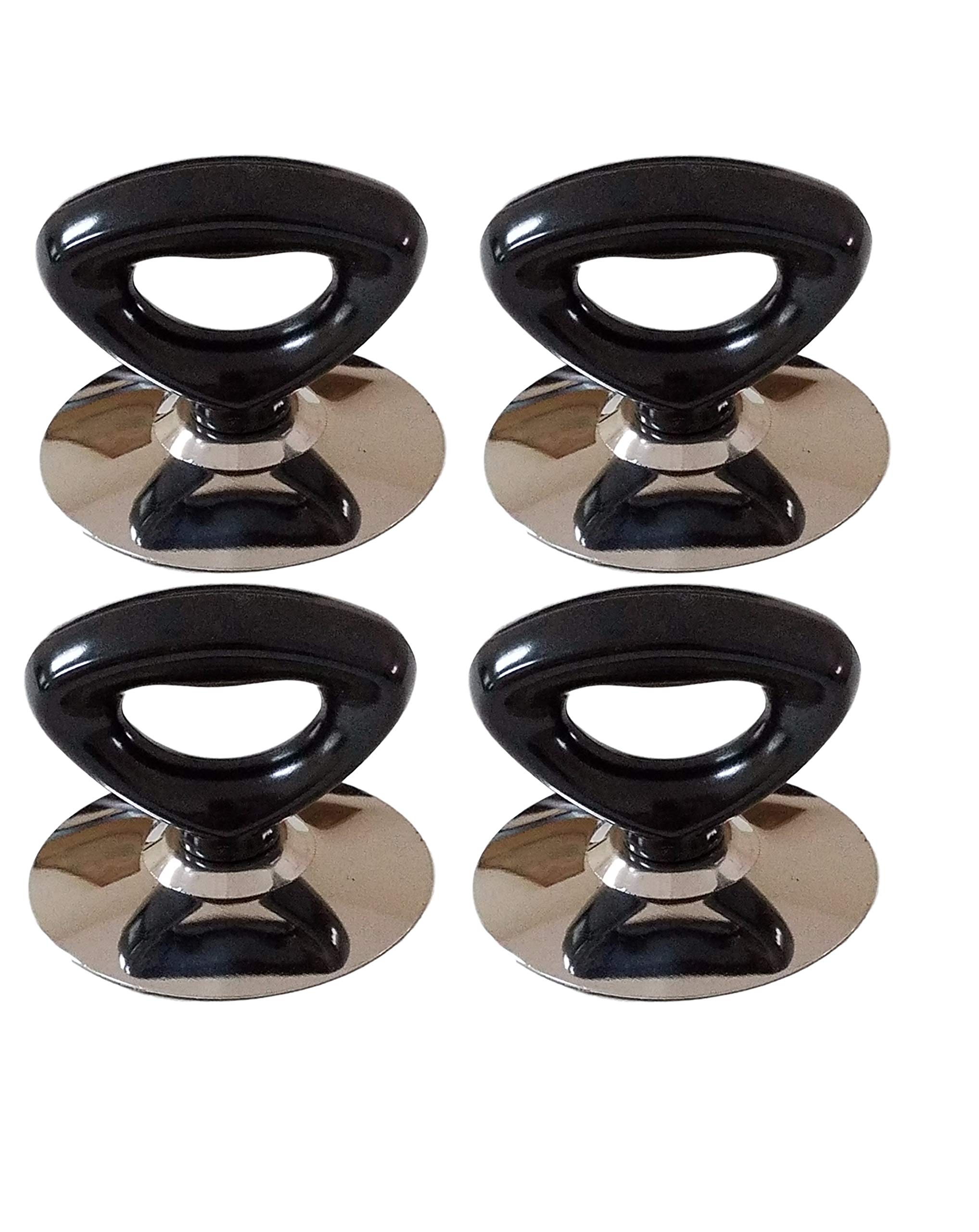 Melzon Cookware Universal Kitchen Replacement Pot Lid Cover Knob Handle - Black/Triangle (4 Pack)