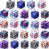 Sumind 24 Pcs Infinity Cube Fidget Toy Bulk Mini Blocks Gadget Starry Style | Stress Relief Cubes for Adults Teens Kids, Desk Toy for Office Classroom, Halloween Christmas Party Favor Gifts