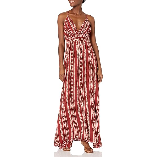 Angie Women's Printed Twist Front Keyhole Maxi Dress at Amazon
