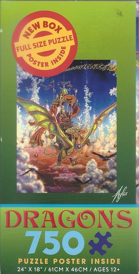Ceaco Wizard on Dragon Puzzle 750 Pieces with Poster
