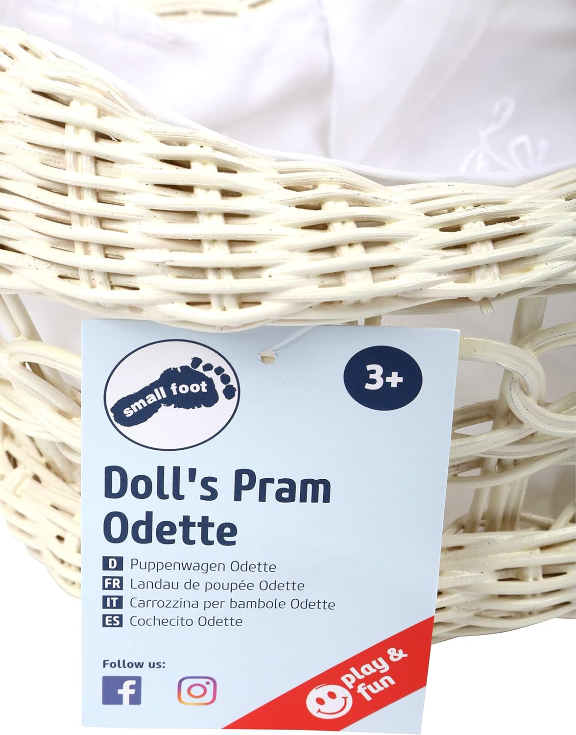 legler grey wicker dolls pram