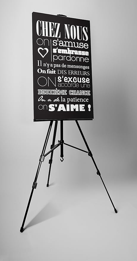 Tableau Citation Beestick Chez Nous On Saime Taille 57x100 Cm Noir Blanc Decoration De La Maison Accessoires De Decoration