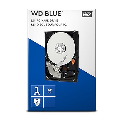 WD Blue 1 TB Interne Festplatte (8,89 cm (3,5 Zoll) 7200 U/min, SATA, 6 Gb/s, 64 MB Cache) (Retail Kit)