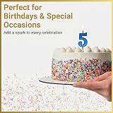 SHATCHI Birthday Number 5 Candle Blue Cake Topper Milestone Birthday Decor view 5