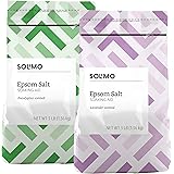 Amazon Brand - Solimo Epsom Salt Soaking Aid, Lavender Scented, 3 Pound & Solimo Epsom Salt Soaking Aid, Eucalyptus Scented, 