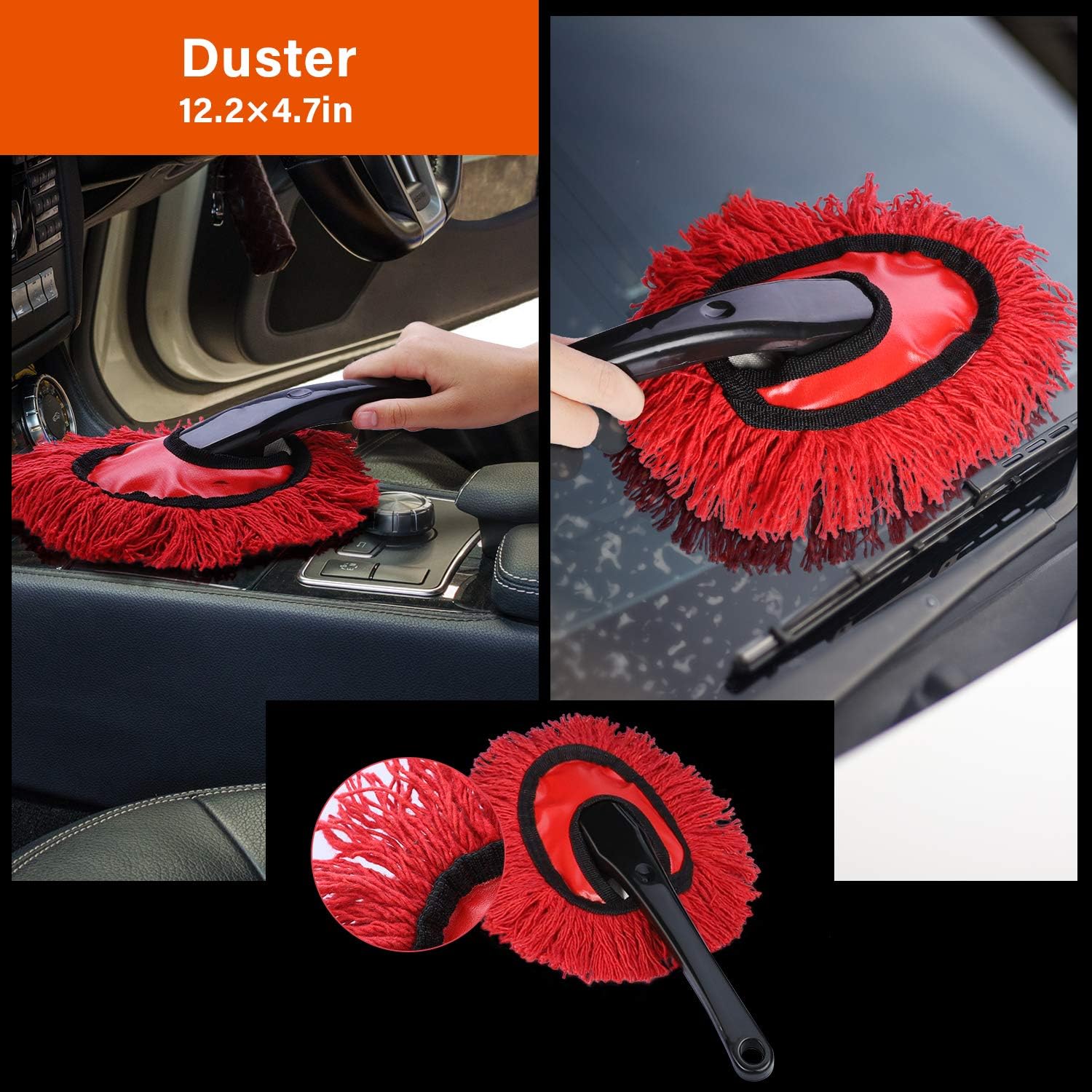 9 Pcs Car Wash Kit Car Cleaning Tools Chenille Wash Mitt Sponge, Microfiber Cloth,Wheel Brush,Squeegee for Interior, Exterior Washing Cleaning Accessories Auto Clean Tools Supply Set with Storage Box: Automotive