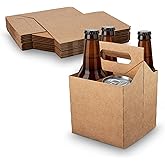 MT Products Kraft 4 Bottle Holder 12 oz. each - Disposable Bottle Carrier for Transport (Pack of 10) - Made in USA