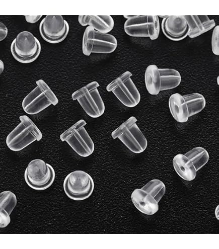 Silicone Earring Backs 100-Pack Clear - Soft Rubber Stoppers - Foto 11