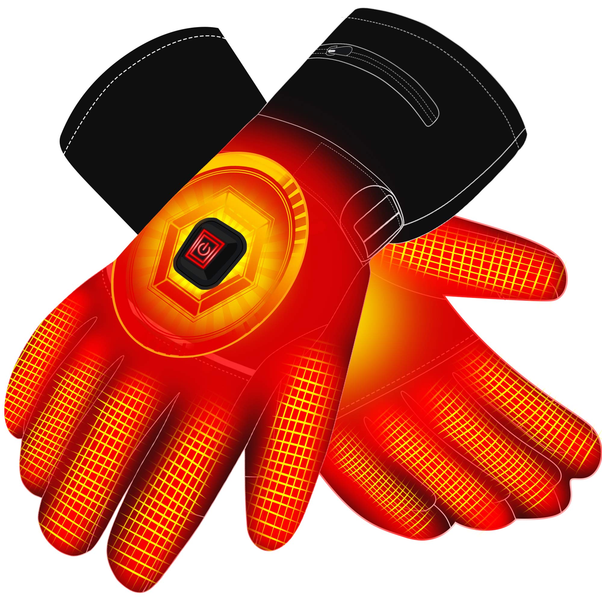 Photo 1 of 7.4V Heated Gloves,Rechargeable Electric Heated Gloves Camping Hand Warmer Winter Warm Touchscreen Gloves for Men Women-Battery Heat Waterproof Gloves Heat Glove for Outdoor Cycling Skiing Hiking