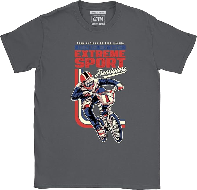 6TN BMX T Shirt Extreme Sports Freestylers Retro T Shirt Amazon.co.uk