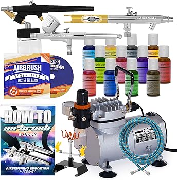 PointZero Cake Airbrush Decorating Kit with Airbrush Compressor