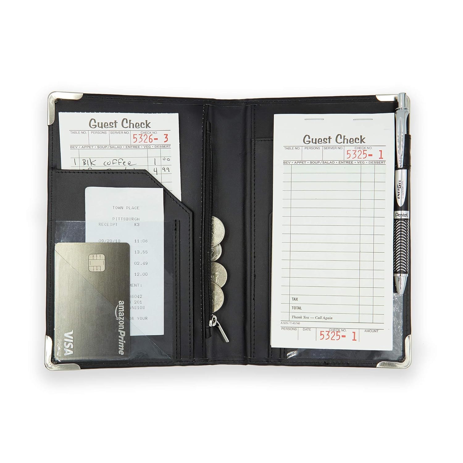 Brinero Server Book, Better Zipper Pocket, Smooth Clean Cover, Firmer