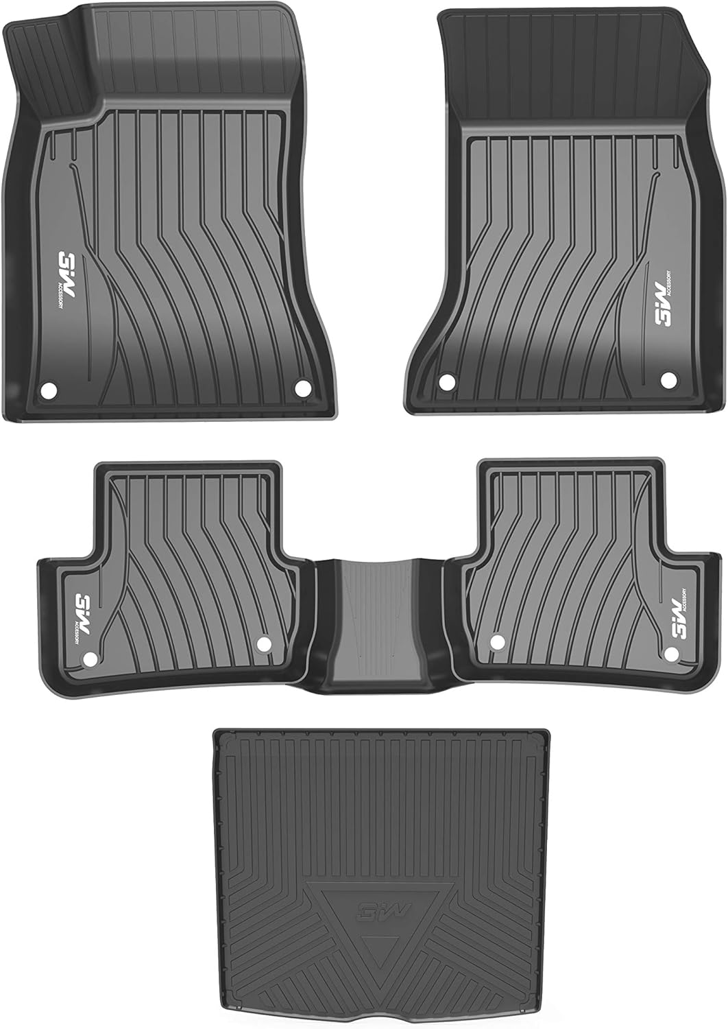 3W Floor Mats for Mercedes Benz GLE 20201st &2nd Rows