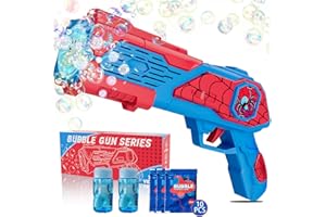 AMIABLING Spider-Bubble Machine Gun for Kids: Toys for 3+ Year Old Boys, Spider Toys for Boys 4-6, Outsider&Outdoor Toy for Toddlers 3-5, Summer, Wedding, Party Favors, Easter, Birthday Gifts