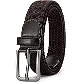 DOOPAI Braided Stretch Belt for Men, Elastic Woven Belt, casual Fabric Golf Belt, 1 3/8" for golf pants jeans, Gift Box