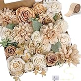 LELEE Artificial Flowers Rose Silk Flower Combo Nude Color Foam Roses Bulk Decor Set for Wedding Bouquets Centerpieces Arrangements Cake Party Table Bridal Baby Shower Home Decorations
