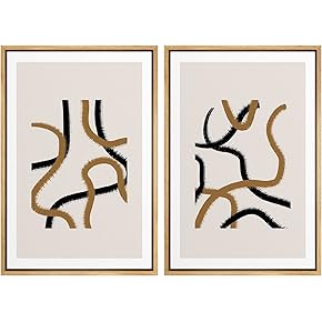 SIGNWIN Framed Wall Art Print Set Black and...