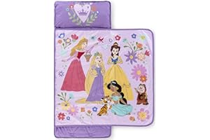 Jay Franco Kids Nap Mat with Embedded Pillow & Blanket – Soft 46"x20" Microfiber Sleeping Bag with Name Tag & Handle for Scho