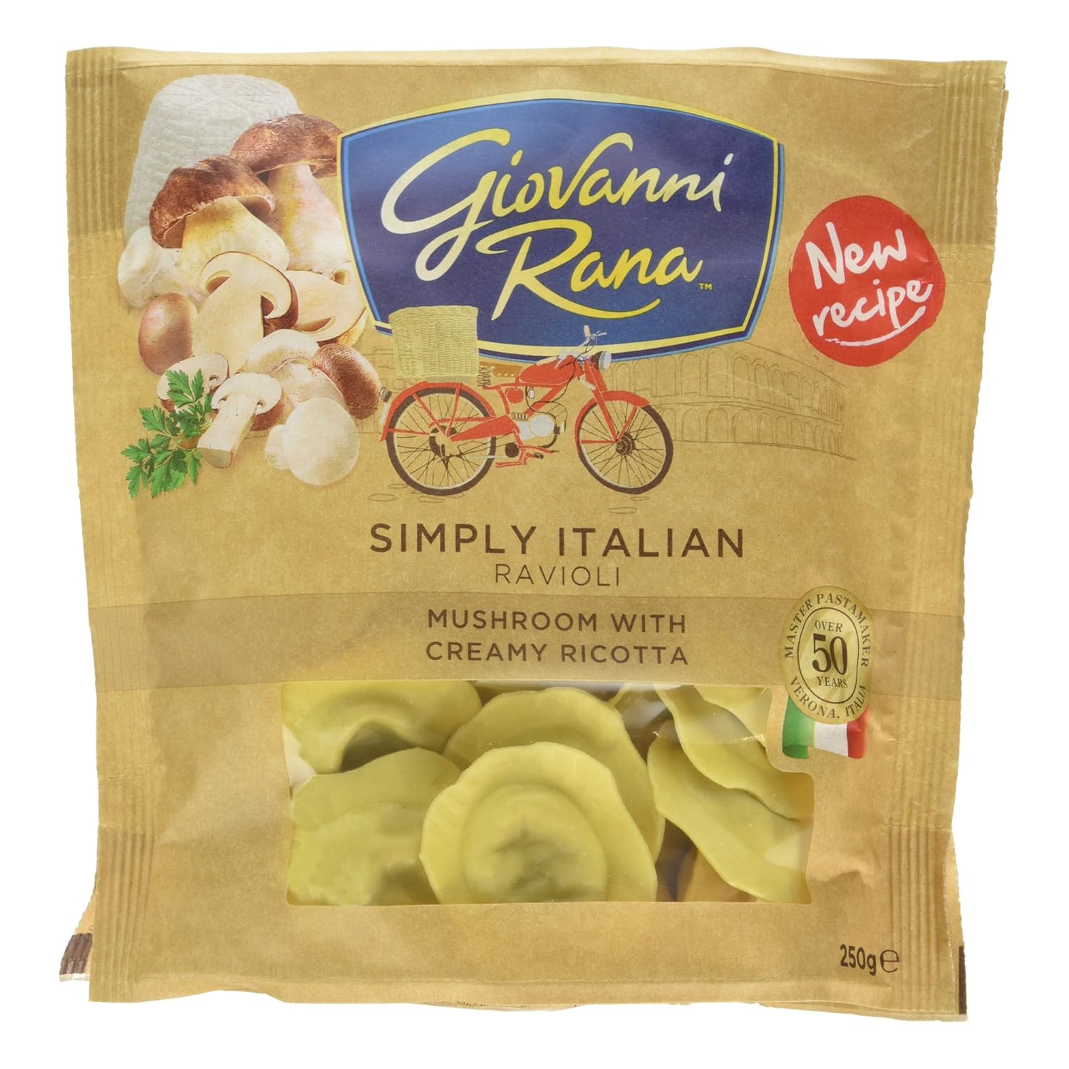 Giovanni Rana Simply Italian Ravioli Mushroom with Creamy Ricotta, 250g