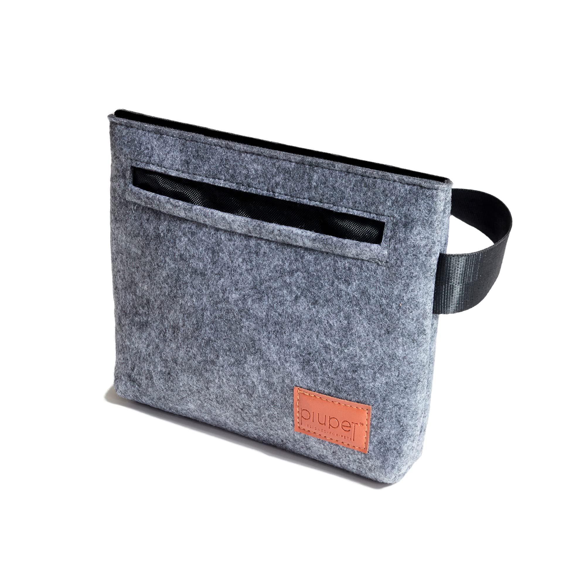 PiuPet® Dog Training Treat Pouch With 3 Pockets - Magnetic Closure Walking Bag in Felt-Look