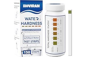 Water Hardness Test Strips – 150 Strips | Instant Hard Water Testing Kit for Home, Aquarium, Pool, Spa | Fast & Accurate Resu