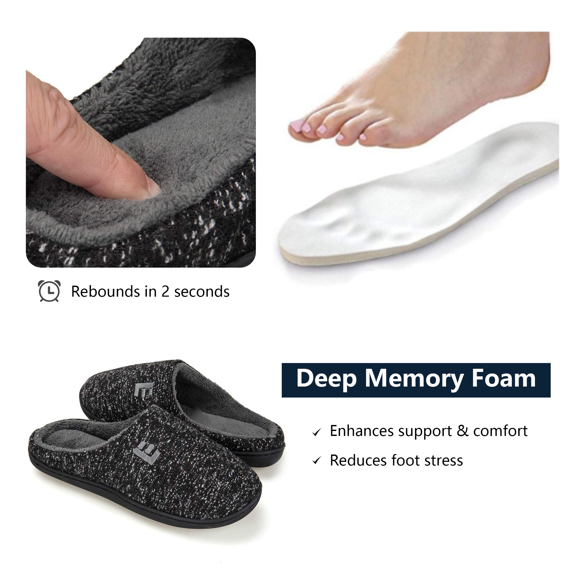 EAST LANDER Women’s Memory Foam House Slippers Soft Sole Anti-Slip Slippers Indoor Shoes ELMT004-W1-L